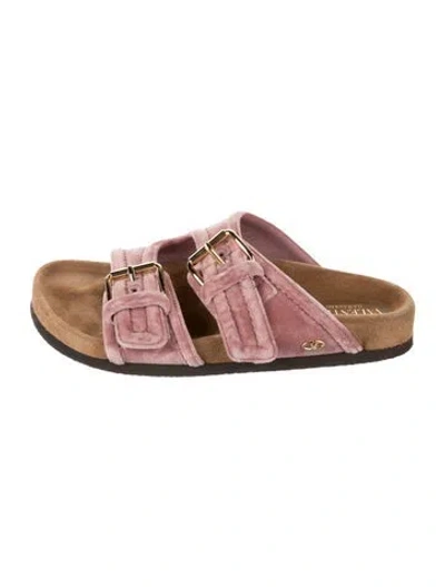 Pre-owned Valentino Garavani Velvet Slides In Pink