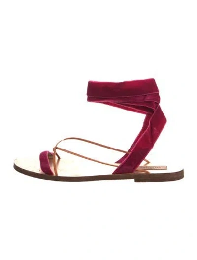 Pre-owned Valentino Garavani Velvet Slingback Sandals In Pink