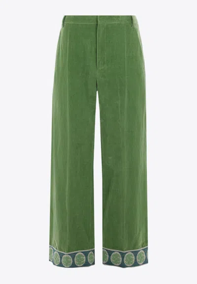 VALENTINO VELVET STRAIGHT PANTS