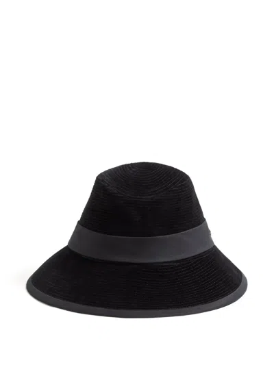 Valentino Garavani Velvet Strap Vlogo Hat In Black