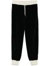 Valentino Velvet Track Pants In Black