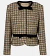 Valentino Womens Multicolor. Tweed Cropped Woven Jacket In Multi