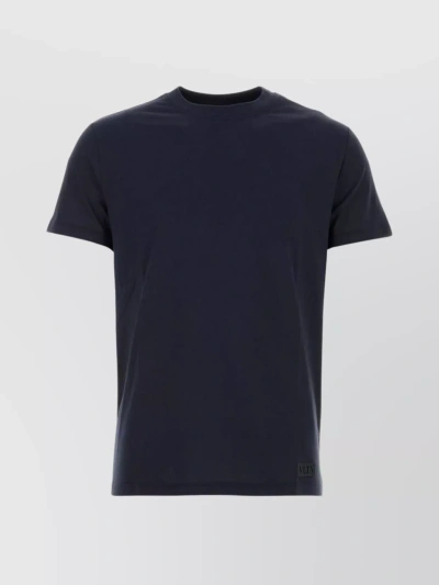 Valentino Versatile Crew Neck Cotton T-shirt With Short Sleeves In Blue