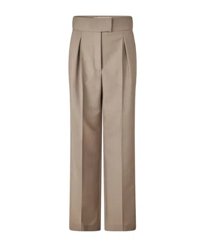 Valentino Versatile Double-pleated Wide-leg Suit Trousers In Gray