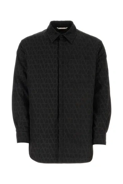 Valentino Versatile Icon Printed Long-sleeved Shirt Jacket In Black