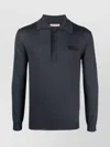 Valentino Versatile Long Sleeve Wool Polo In Grey