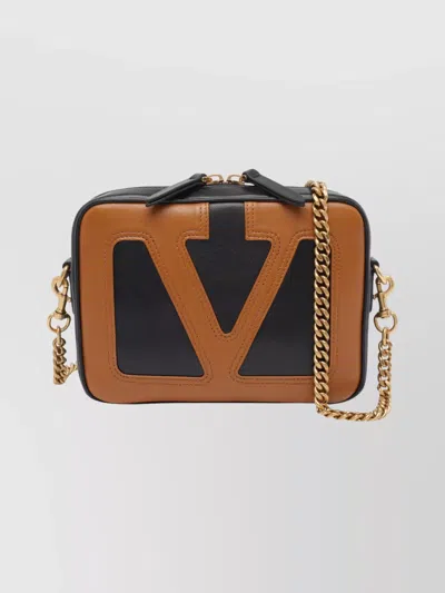 Valentino Garavani Versatile Shoulder Bag And Chain Strap In Brown
