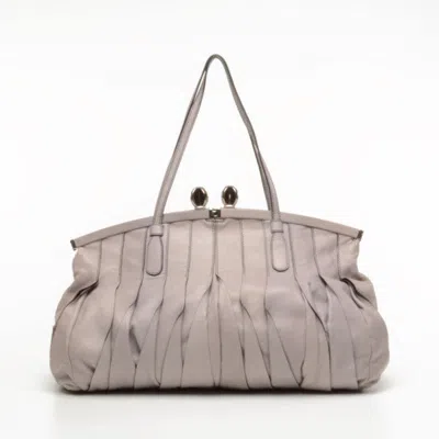 Valentino Garavani Vertical Pleated Handbag In Gray