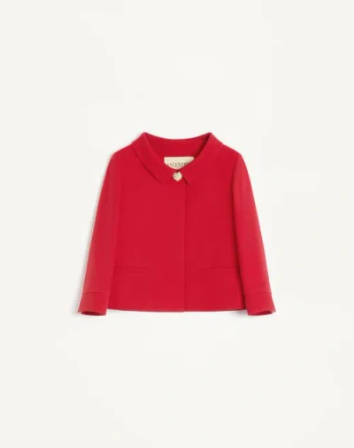 Valentino Heart-shaped Embellishment Jacket Jewel Detail In Red
