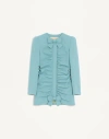 Valentino Light Blue Crispy Light Wool Jacket