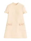 Valentino Beige Wool And Silk Short Dress In Neutral