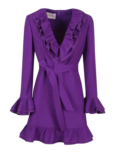 Valentino Dress Solid In Fucsia