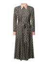 Valentino Embellished Belted Printed Silk-twill Midi Shirt Dress