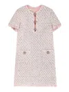 Valentino Womens Multicolor. Embellished Short-sleeves Woven Mini Dress