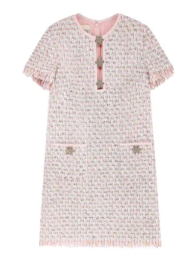 VALENTINO VESTITO CORTO IN RIBBON TWEED RICAMATO