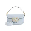 Valentino Vg All Time Light Blue Calf Leather Shoulder Bag In Blue