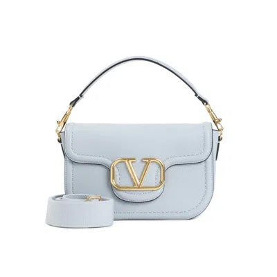 Valentino Garavani Vg All Time Light Blue Calf Leather Shoulder Bag