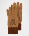 Valentino Garavani Vg Embroidered Knit Gloves