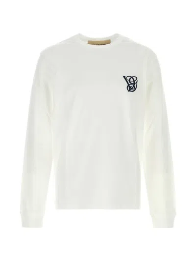 Valentino Vg Logo-embroidered Long-sleeved T-shirt In White