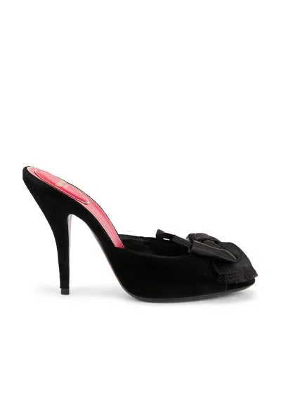 Valentino Garavani Vg Marie Velluto Bow 105 Mule In Black