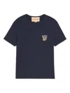 Valentino Garavani Logo-embroidered Cotton T-shirt In Blue