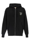Valentino Garavani Brushed Cotton Hoodie With Vg Patch In Black