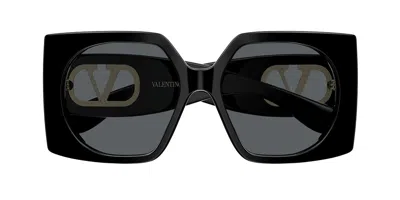 Valentino Vg0002s 001 Women's Sunglasses  Size 55 In Black