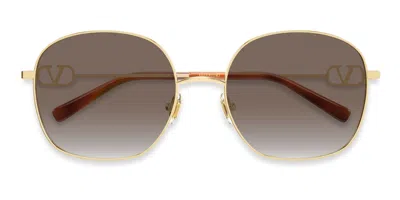 Valentino Garavani Vg0028s Gold/brown In Gold,brown