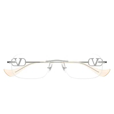 Valentino Garavani Valentino Vg0034 O 001 Silver/transparent Women's Eyeglasses