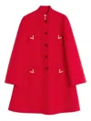 Valentino Vgold Button-up Coat In Red