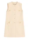 Valentino Wool-cashmere Vgold Sleeveless Coat In Neutral