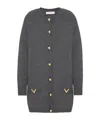 Valentino Virgin Wool Oversized Cardigan In Black