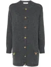 Valentino Virgin Wool Oversized Cardigan In Grey