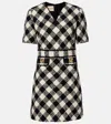 Valentino Vgold Checked Tweed Minidress In Multi