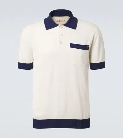 Valentino Vgold Cotton Polo Shirt In Neutral