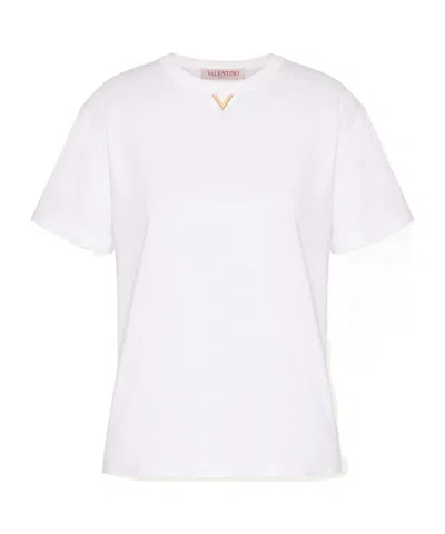 VALENTINO VALENTINO VLOGO PLAQUE CREWNECK T-SHIRT