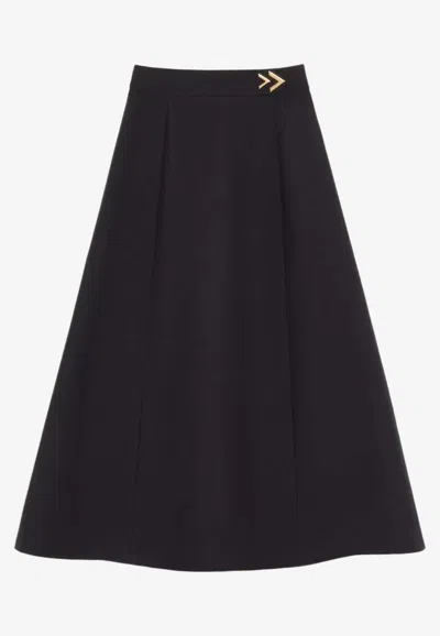 Valentino Vgold Crepe Couture Midi Skirt In Multi