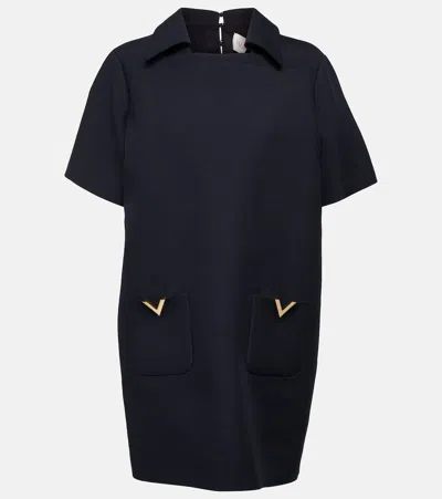 Valentino Vgold Crêpe Couture Minidress In Blue