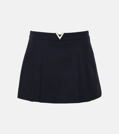 Valentino Vgold Crêpe Couture Miniskirt In Blue
