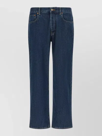Valentino Vgold Denim Jeans Five Pocket Design In Blue
