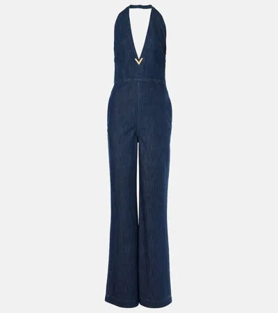 Valentino Chambray Denim Jumpsuit Woman Denim 46