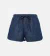 Valentino Drawstring Denim Shorts In Blau