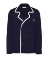 Valentino Wool Knit Jacket In Blue