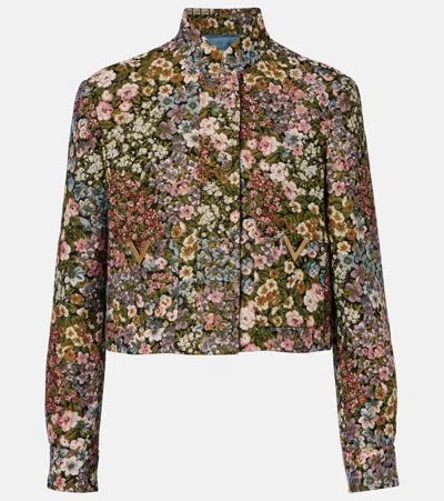 Valentino Vgold Floral Cropped Jacket In Multi