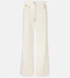 Valentino Vgold Low-rise Wide-leg Jeans In White