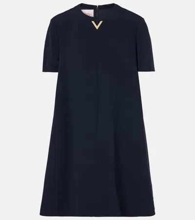 Valentino Structured Couture Solid Dress In Blue