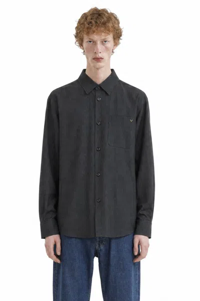Valentino Vgold Nylon Gabardine Jacket In Grey