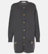 Valentino Virgin Wool Oversized Cardigan In Grau