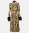 Valentino Mantel Aus Wollstoff Mit Jaguar-punktendruck Frau Animalier 48 In Brown