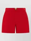 Valentino High Waisted Shorts Featuring Gold Tone Detail In Red